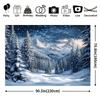Christmas Mountain Scenery Photography Backdrop, Made of Durable Polyester Material, Suitable for Holiday Parties and eventsZL