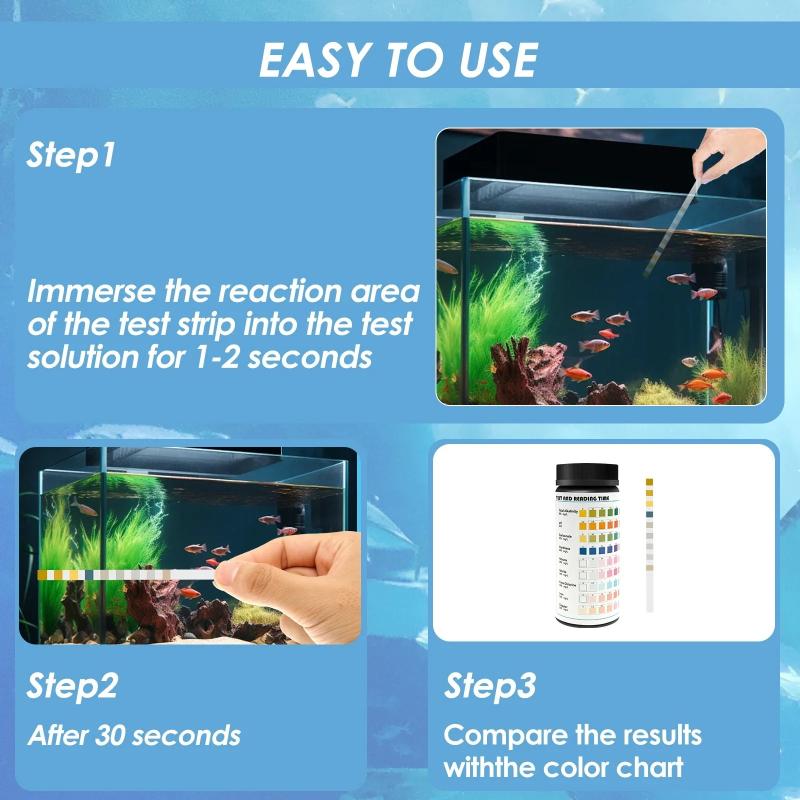 Aquarium Test Strips 9-IN- Water Quality Kit Fast Detection PH Nitrite Nitrate for Fish Pond Tank 00 Pcs