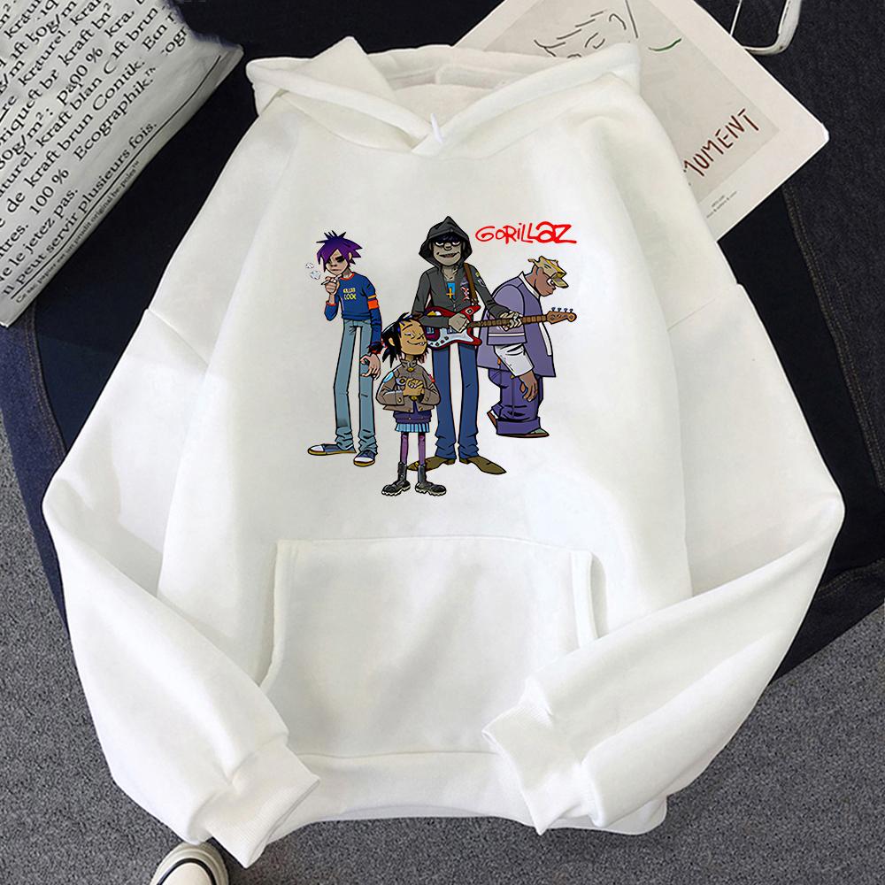 Spring Music Gorillaz Hoodie Tops Women's Streetwear Hip-Hop Clothes Costumes Men Hoodies Oversize Sweatshirts Hat Clothing Tops