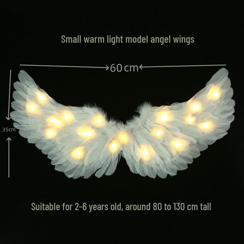 Children's Glowing Angel Feather Wings Costume Prop for Girls & Adults - Fairy, Elf, Cosplay & Photoshoots