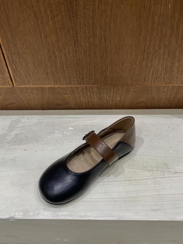 

Модная обувь Женские балетки Осень Оксфорды Платье Ретро Новинка Осень Кожа Черный Мэри Джейн Женские туфли Дерби Черные балетки Женская обувь Au 35