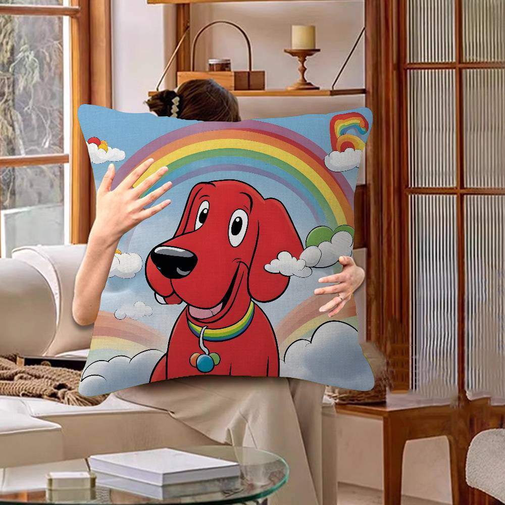 

Cartoon Clifford The Big Red Dog Lucky Dragon Pillow Cover Sofa Cushion Cover Home Room Decoration Children Gift 30x30cm