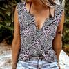 Women Tanks Sexy V Neck Sleeveless Summer Tops Vest 3D Leopard Print Cool Lightweight Tops