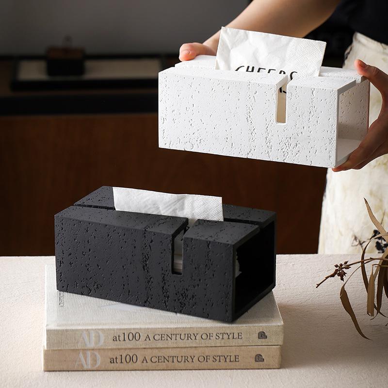 Sandstone Cave Stone Paper Box Guest Restaurant Bedroom Napkin Tissue Box Bathroom Toilet Tissue Storage Box Home Decoration