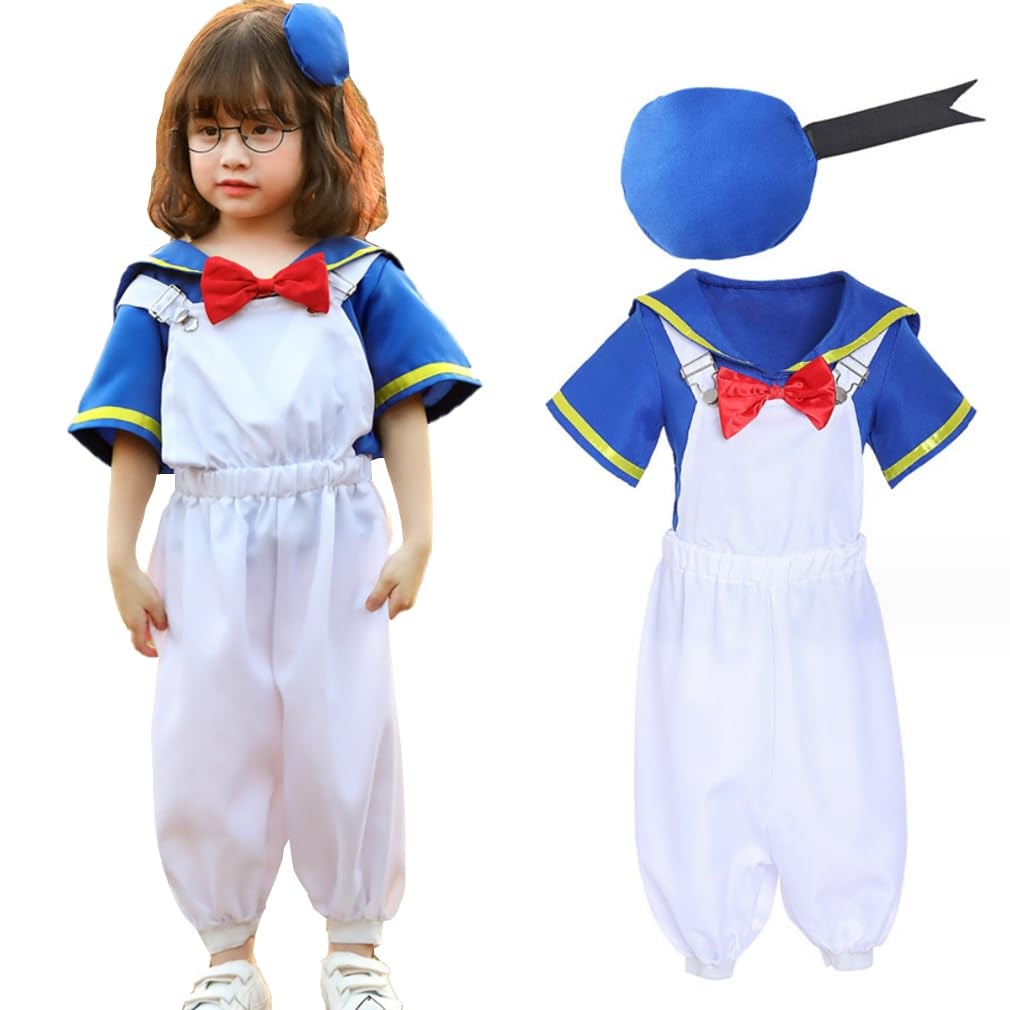 [sunyhom] Donald Duck Costume for Kids, Halloween Costume, Disney Cosplay, Cute Sailor Uniform, Navy Style, for Parties, Birthdays, Amusement Parks,