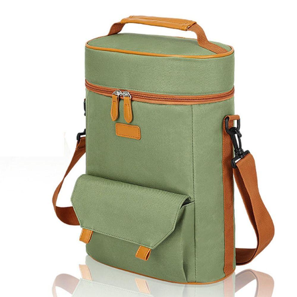Wear-resistant Wine Tote Bag Portable Camping Organizer Wine Bottle Storage Pouch Travel Use
