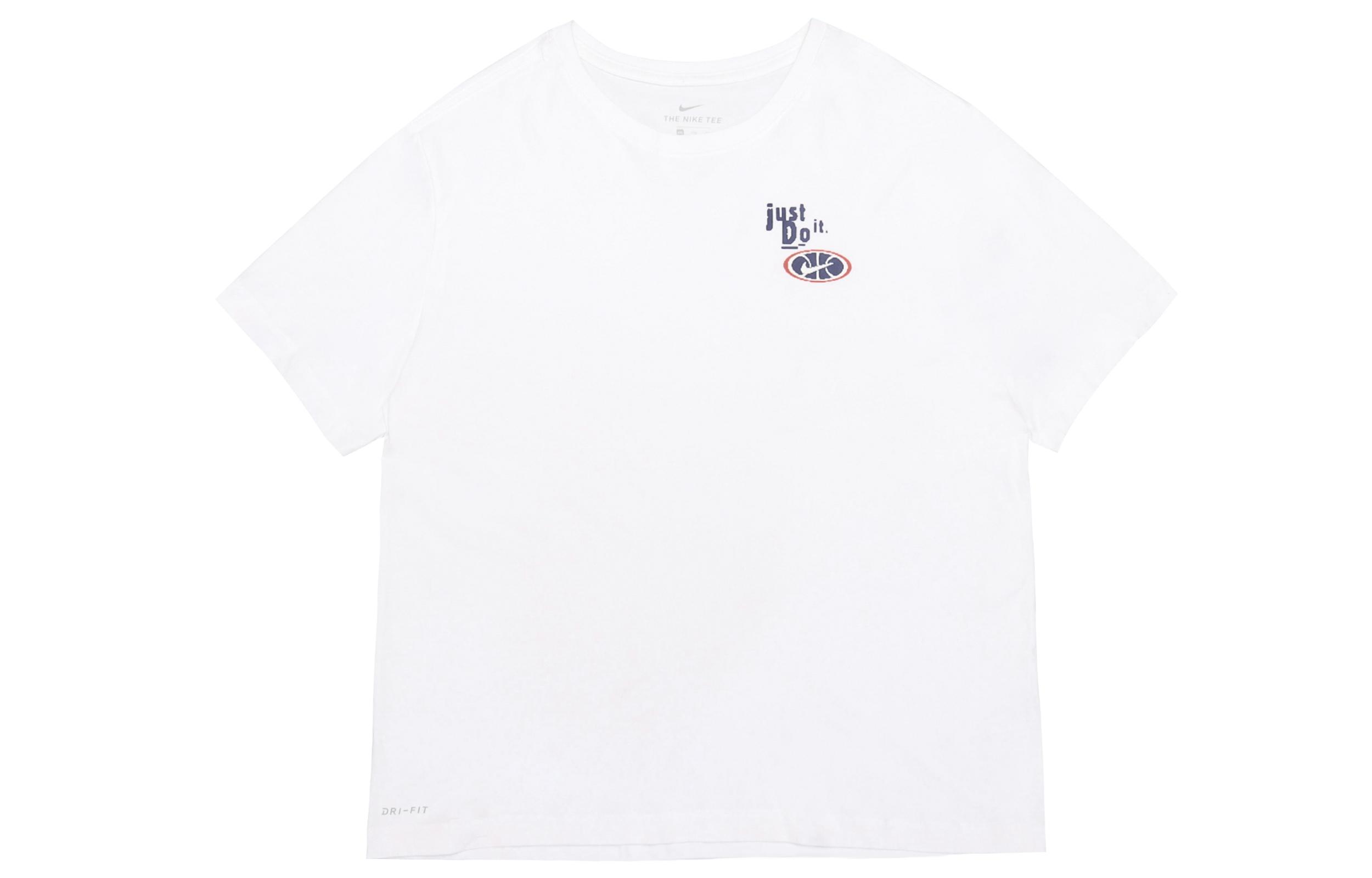 

Nike T Shirts Men s White Crew Neck Moderate Straight Fit BQ3672-100 M