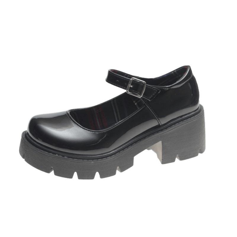 Women's Retro British-Style Mary Jane Loafers with Thick Soles and Height Boost - Japanese Spring/Summer Trend.