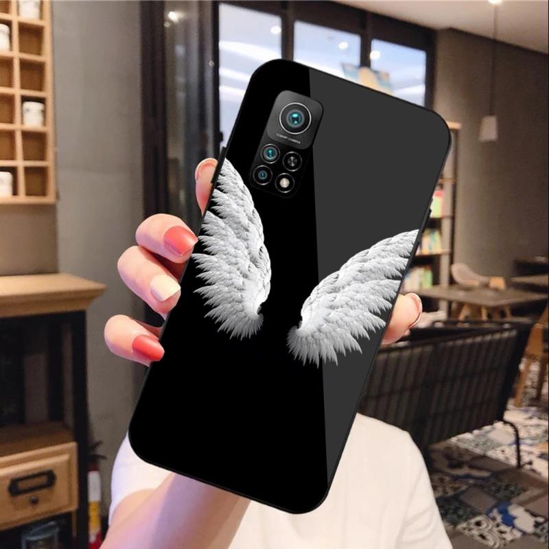 Wings Of Destiny Mobilskal För Xiaomi 12 11T 10 9 Redmi Note 11 10 10S Pro Redmi 9 9A 8 Svart PC Glas Mobilskal
