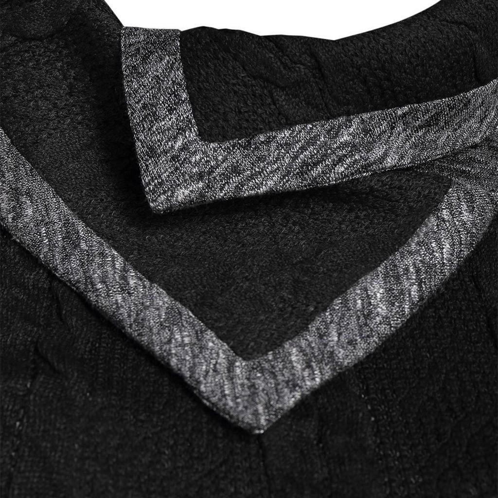 Women O-Neck Long Sleeve Solid Botton Pachwork Asymmetric Tops Sweater