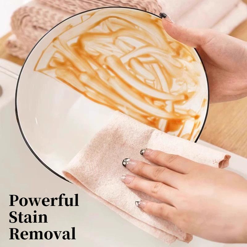 5PCS/10PCS/15PCS/20PCS Chiffons de cuisine super absorbants en fibre végétale pour un nettoyage ménager sans huile