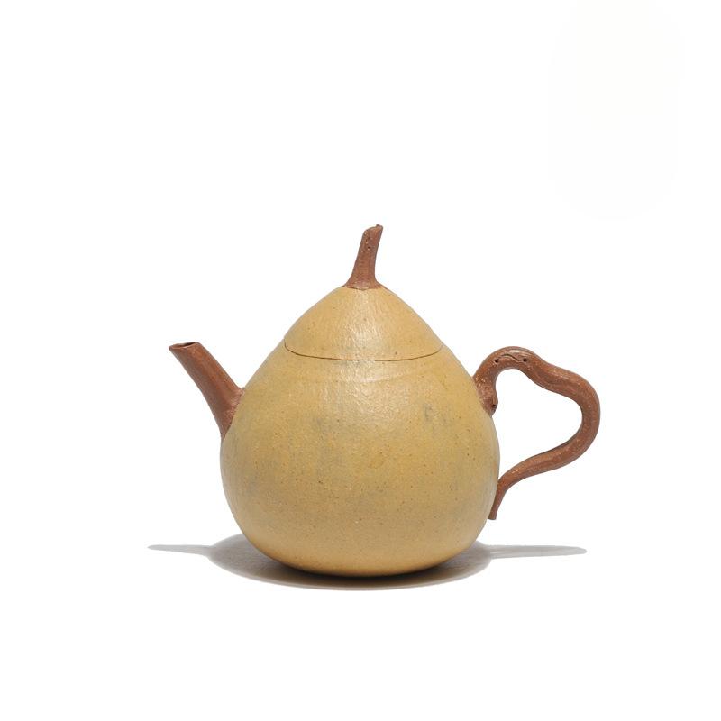 

90 мл Винтажные чайники из исинской фиолетовой глины ручной работы, чайник «Карликовая груша», изготовленный из сырой руды, исинская глина, чайный набор, чайная посуда