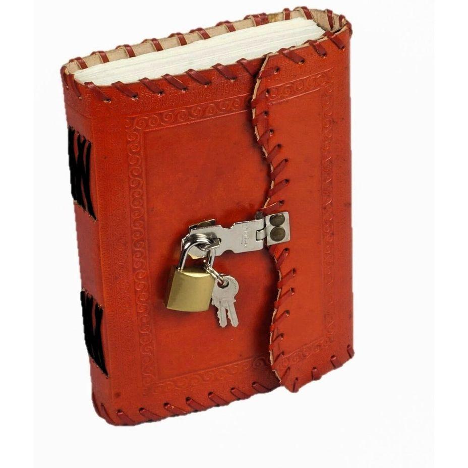 

Кожаный журнал Кожаный дневник, дорожный журнал, кожаный блокнот, с ключом и замком, персонализированный журнал, журнал ручной работы, журнал для записей . 7 x 5 in оранжевый
