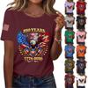 Women's Fashion Casual Printed Short Sleeve Round Neck Pullover Tops
