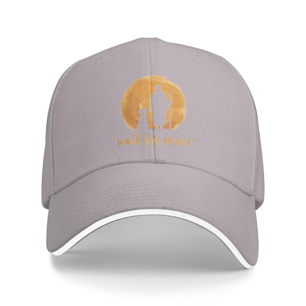 Walk for Peace Monks with Aloka Dog Accessories Men Women Baseball Cap Trucker Hat Casual Formal Headwear Adjustable Fit Sun Cap