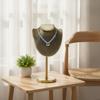 Velvet Necklace Bust Display Elegant Retail Jewelry Stand Desktop