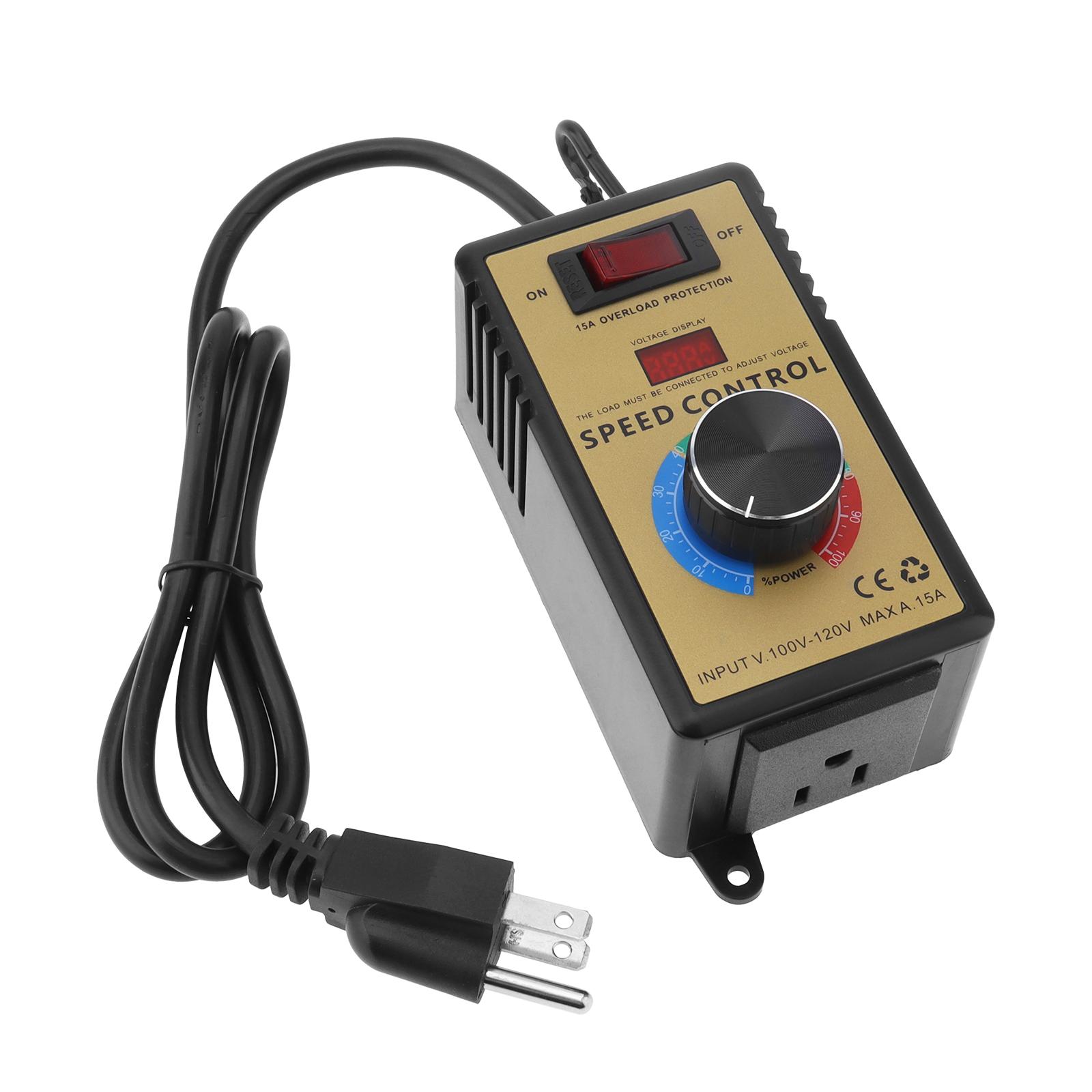 

Регулятор швидкості змінного струму безступінчастий 100-120В 220-240В 15А 10А 4000Вт Перетворювач частоти для електроінструментів із захистом від перевантаження LED-дисплей US 110V