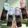 1PC Stern French Bulldog 750ml Color Plastic Sports Water Bottle Leakproof Flip Straw Lid Suitable for Sports Office Home Use