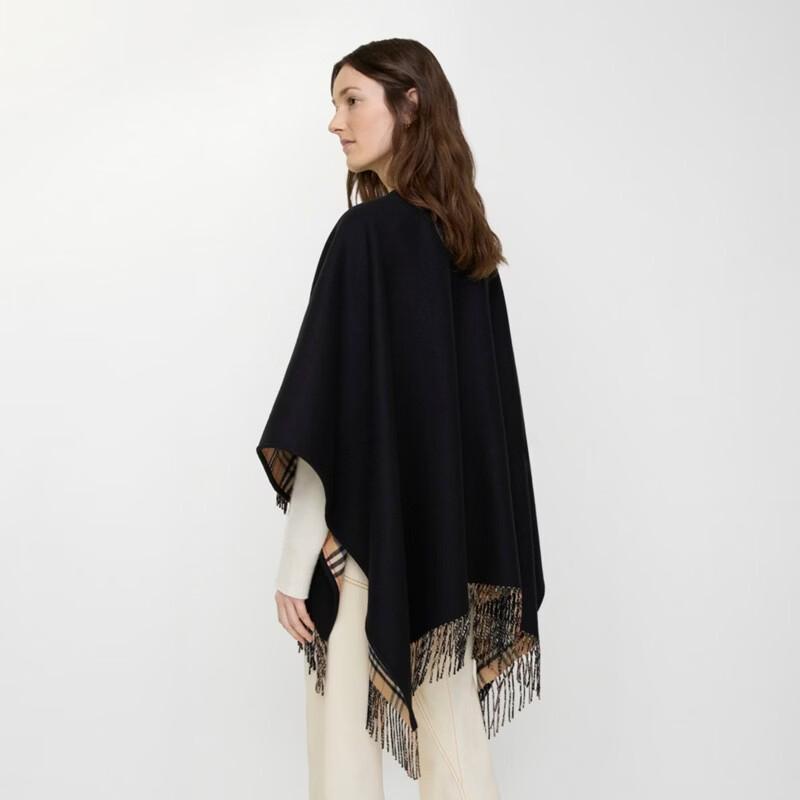 Burberry Reversible Plaid Wool Cape
