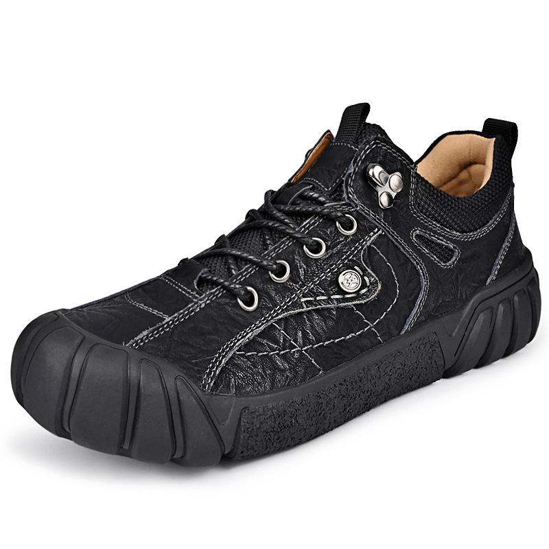 

Весенне-осенние походные ботинки, обувь для активного отдыха, дышащие, для пеших прогулок, нескользящие, износостойкие, кожаные, с низким верхом, для альпинизма 44