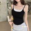 Women's Lace Strap Backless Bow Top with Built-in Bra
