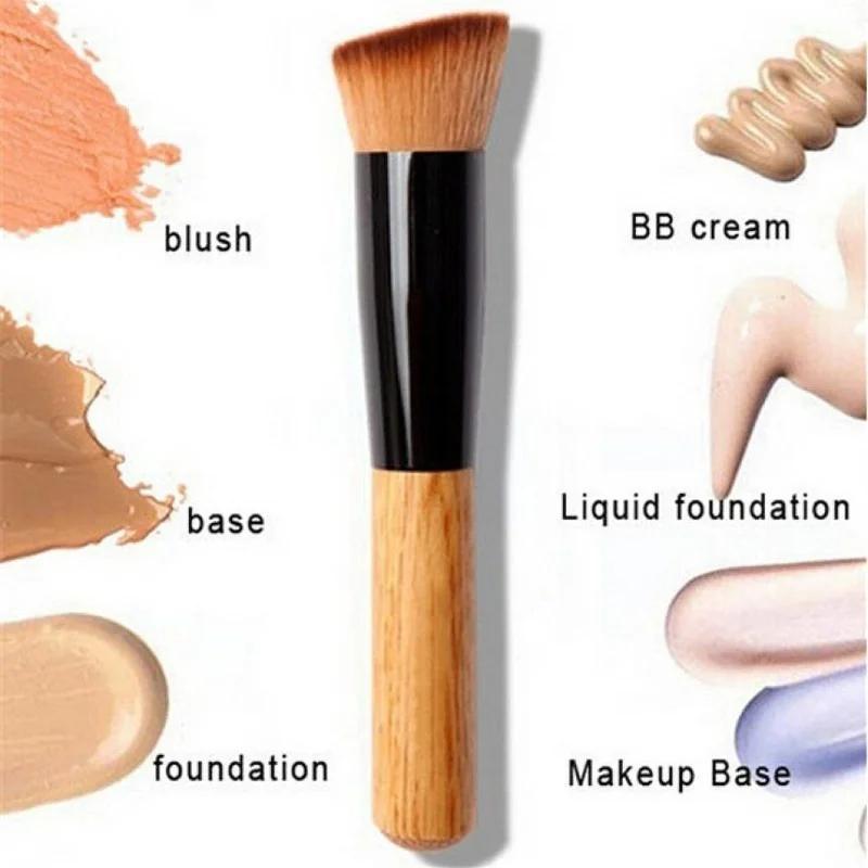 3pcs Magic Foundation Make-up Brush Oblique Head No Trace Powder Blusher Makeup Brush, Portable Face Wash and Beauty Brush Tool