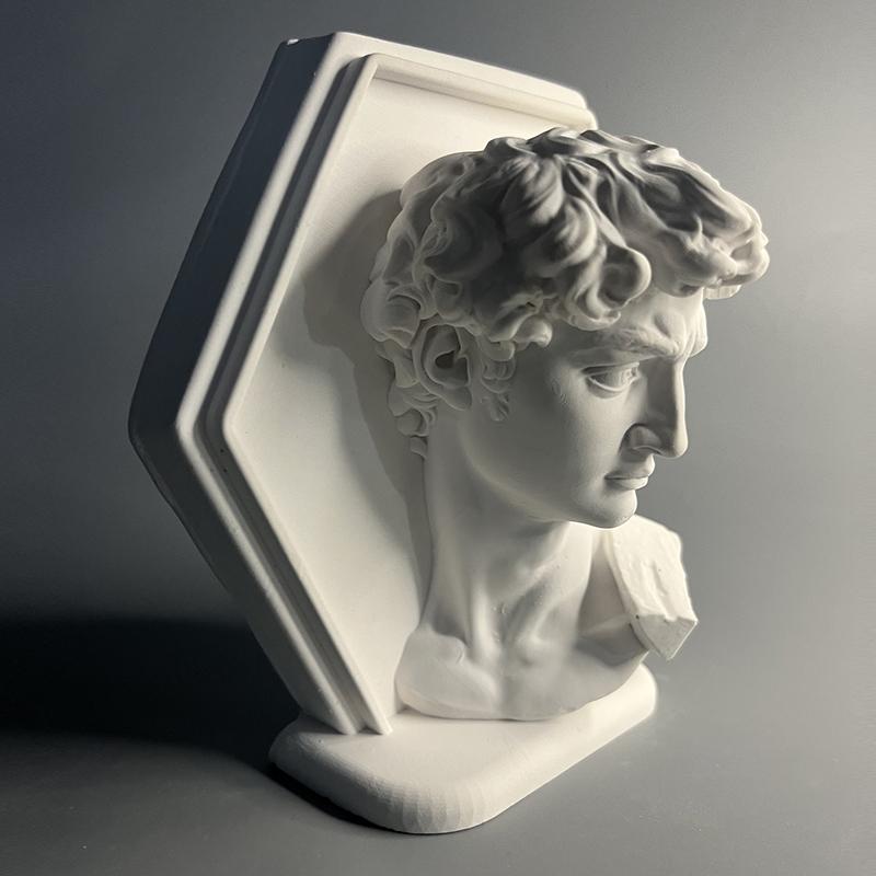 Male Plaster Statue Still Life Sculpture Handicraft Bookcase Ornament Art White Plaster Sketch Humanoid Statue Room Decoration