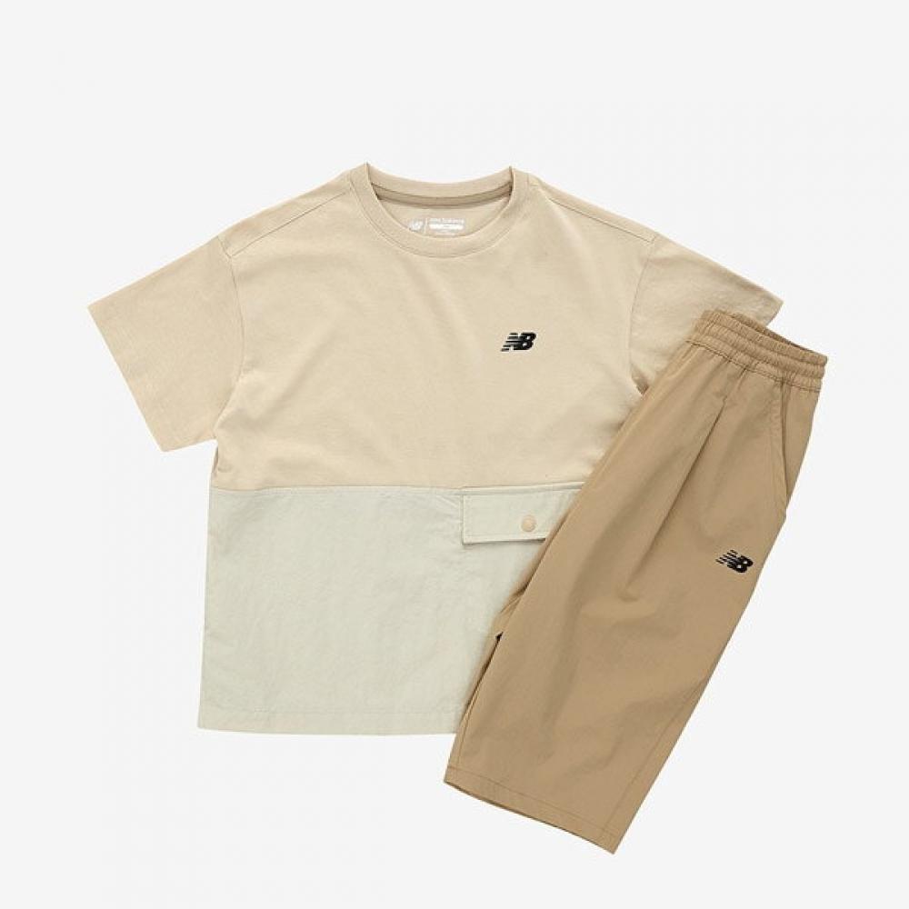 

New Balance Kids Woven Color Block 3 4 Pants Set Up Nk9yf2102u 35 130/size