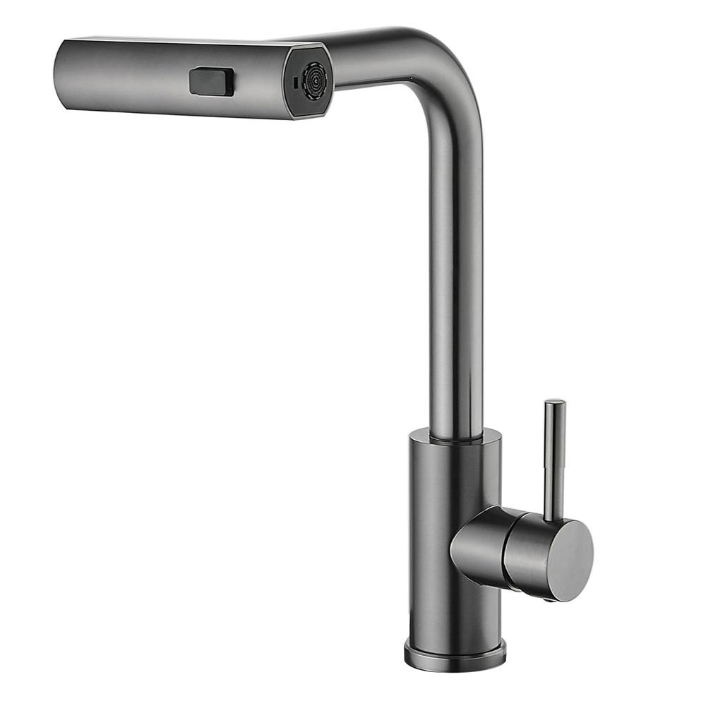 

304 StainlessKitchen Faucet Pull Out Rotation Waterfall Stream Sprayer Brushed High Efficiency Cleaning Sink Steel Tap Accessory
