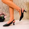 Fashion Plus Size 2025 Summer Fashion Women's Slingbacks High Heels Novelty Pointed Toe Slip On Thin Heels Pumps for Versatile New Dress