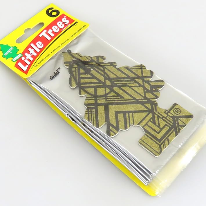 Little Tree "Gold" Pack of 6 for Cars, Hanging Type, Car