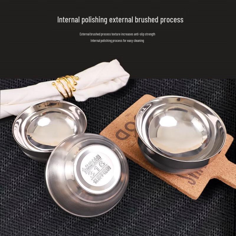 Food Grade 316 Stainless Steel Double-Layer Insulated Bowl