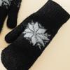 Korean-Style Cute Snowflake Lamb Wool Fingerless Winter Gloves: Thick, Warm, Double-Layered Mittens for Students.