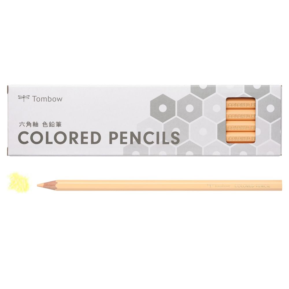 Tombow Colored Single Light Hexagonal 1 Dozen Pencils, Color, Orange, Barrel, (12 pencils), CY-K29