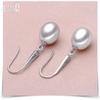Effie Queen 925 Pure Silver Oval Freshwater Pearl Dangle Earrings WithZirconia Fine Jewelry for Women Banquet Party Gift GPE01