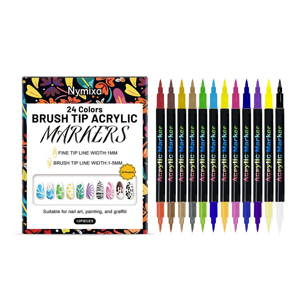 12 Stück/Set Nagel Acryl Graffiti Stift Bunt Nagelmarker Zeichnen DIY Beauty Nagelkunst Werkzeug Wasserdicht & Schnelltrocknend Nagelmark