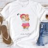 Cute Little Bear Print TShirt Summer Trend White Short Sleeve Neck Casual Sports Aesthetic Clothes Womens Graphic T Shirts