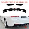 Diffusore Posteriore Lip Per BMW F30 MT MP 325i 330i 2013-2019 Doppio Scarico Lip Nero Con Splitter Luci Valance Spoiler