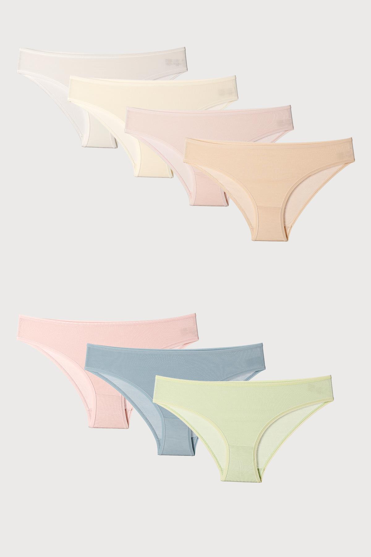 

Набор из 7 женских трусиков из бамбуковой лайкры с антибактериальным покрытием L