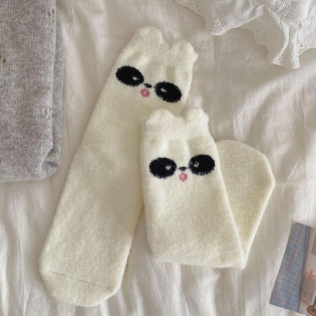 Damen Herbst und Winter Verdickt Warm Einfach Lässig Alles Süß Cartoon Einfarbig in Socken