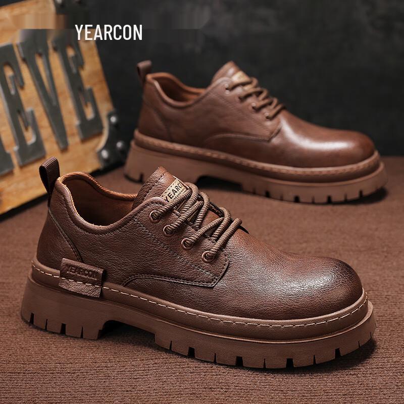 YrShoes Men s Retro Casual Leather Work Boots 42