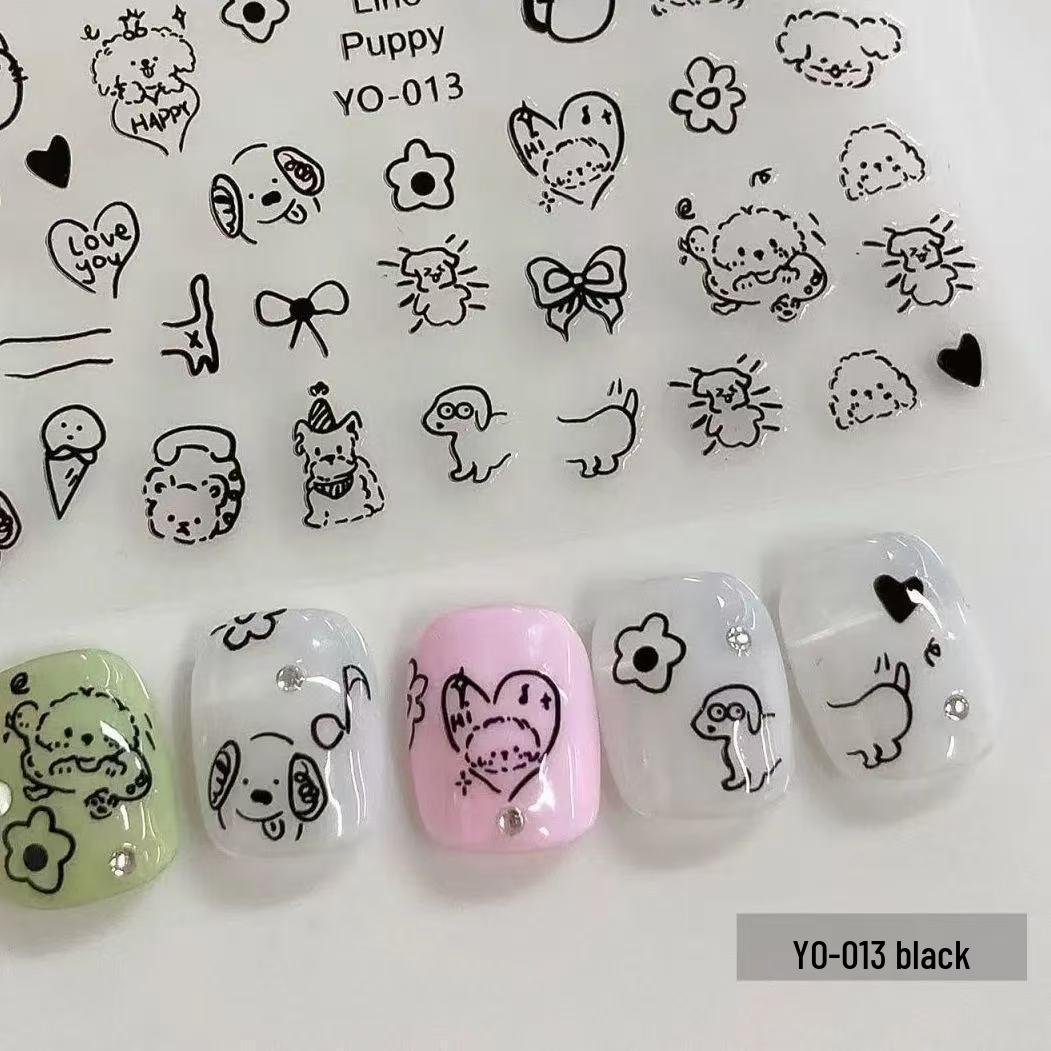 

2024 Милые наклейки для нейл-арта с щенками и котятами - Популярные граффити-украшения