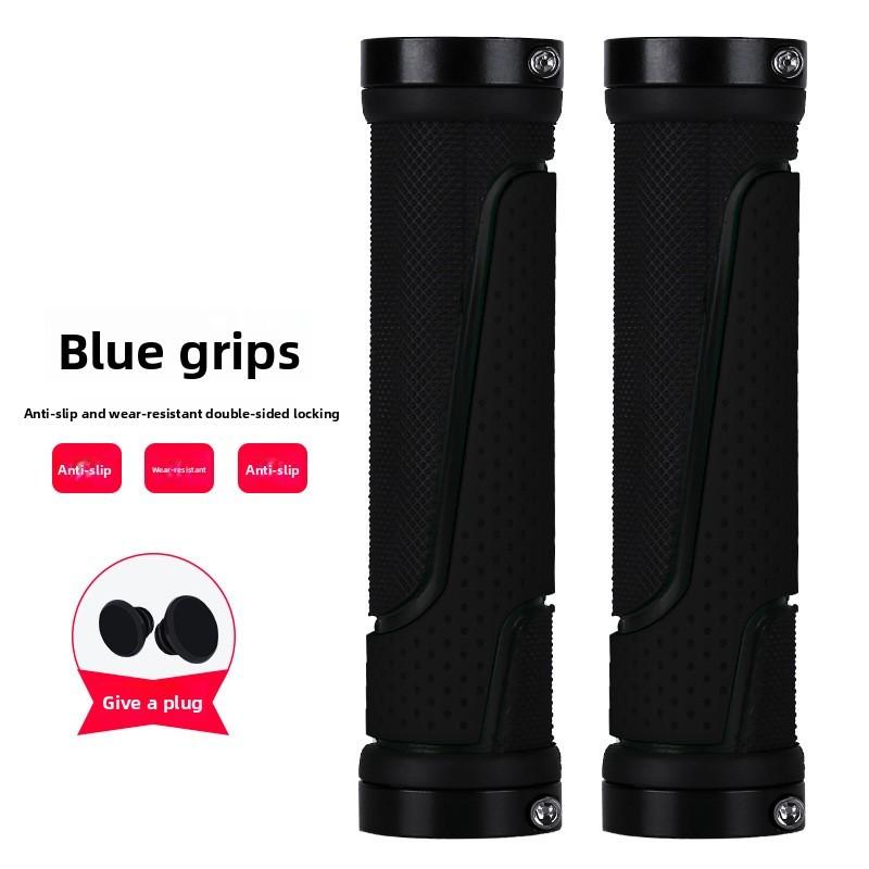 Bicycle Rubber Handlebar Grips With Locking Dual Sides Antislip For Mountain Bike Riding