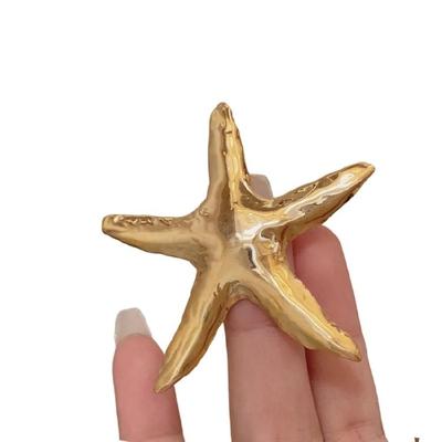 Unique Starfish Brooch Pin Starfish Badge Beautiful Pin Alloy Texture Fashion Accessory Suitable for Clothing and Bag