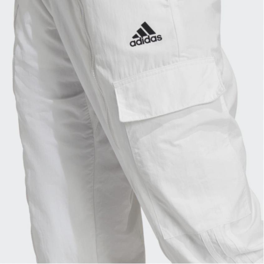 Adidas Dance Woven Versatile Cargo Pants With Solid Logo Elastic Waistband Cuffed Sports Pants Women Pants White IC6657