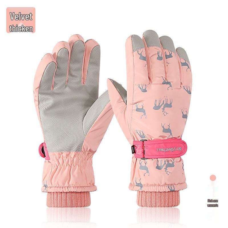 

Unisex Water-Repellent Winter Ski Gloves: Touchscreen, Non-Slip, Fleece-Lined, Windproof, Warm One Size