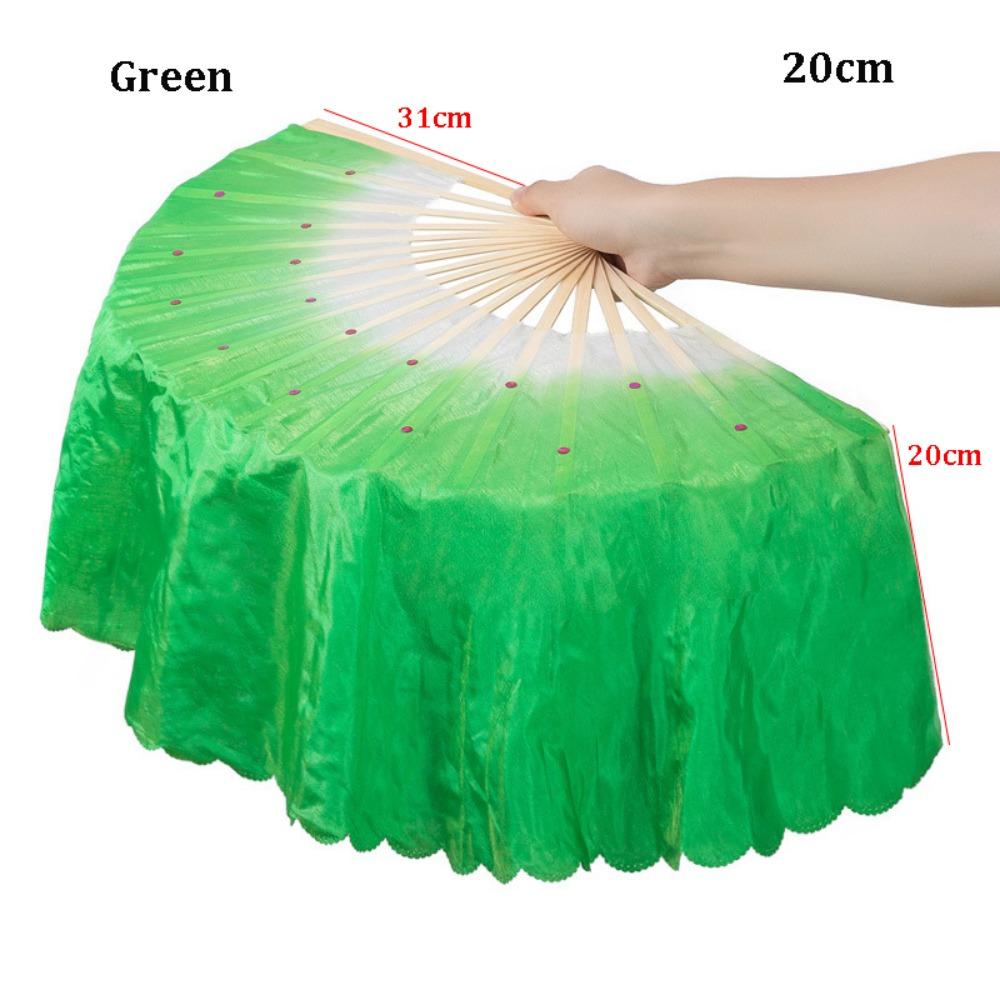 Multicolors Chinese Short Bellydance Fan 17/20cm Half Circle Silk Veil Pairs Bamboo Fans