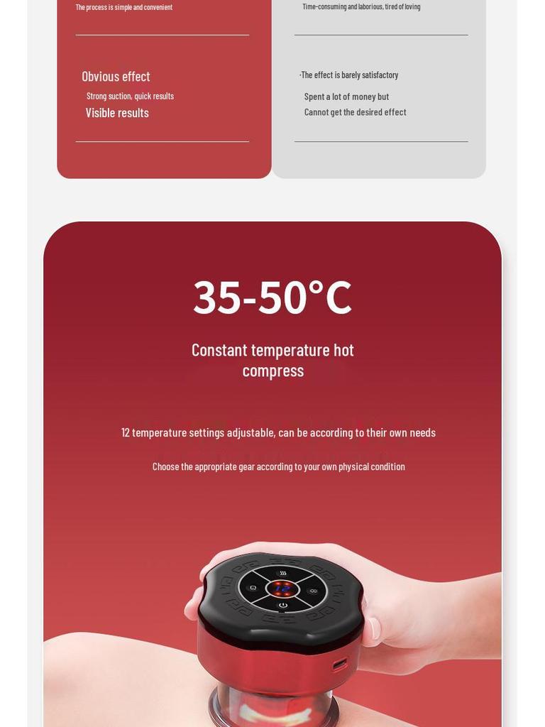Akıllı Vakum Hacamat & Isıtma Masaj Aleti: Elektrikli Vakum, Meridyen Drenajı ve Fizyoterapi Aleti.