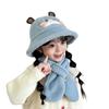 Children's Hat Scarf Two-piece Set Winter Girl Cute Rabbit Warm Basin Hat Boy Baby Winter Bucket Hat