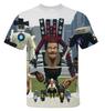 Skibidi 3D Printed Fun T-shirt for Boys, Cartoon Camera Print, Short-Sleeve Streetwear